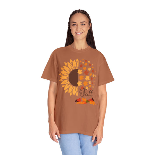 Sunflower and Fall Leaves T-Shirt