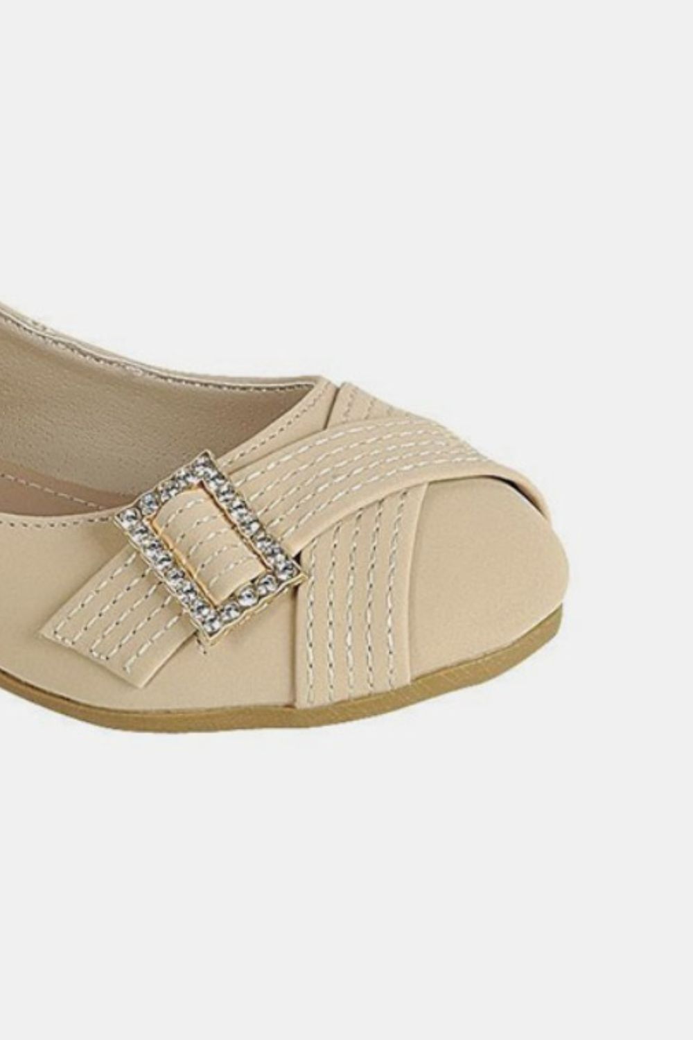 Forever Link Slip On Rhinestone Buckle Ballet Flats