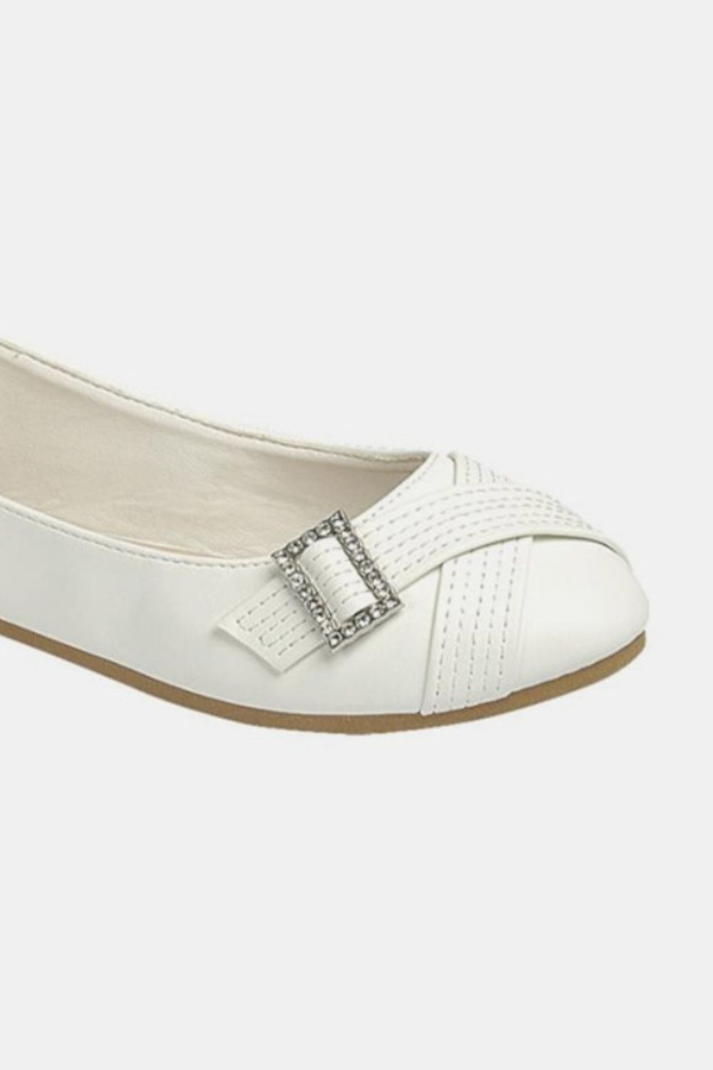 Forever Link Slip On Rhinestone Buckle Ballet Flats