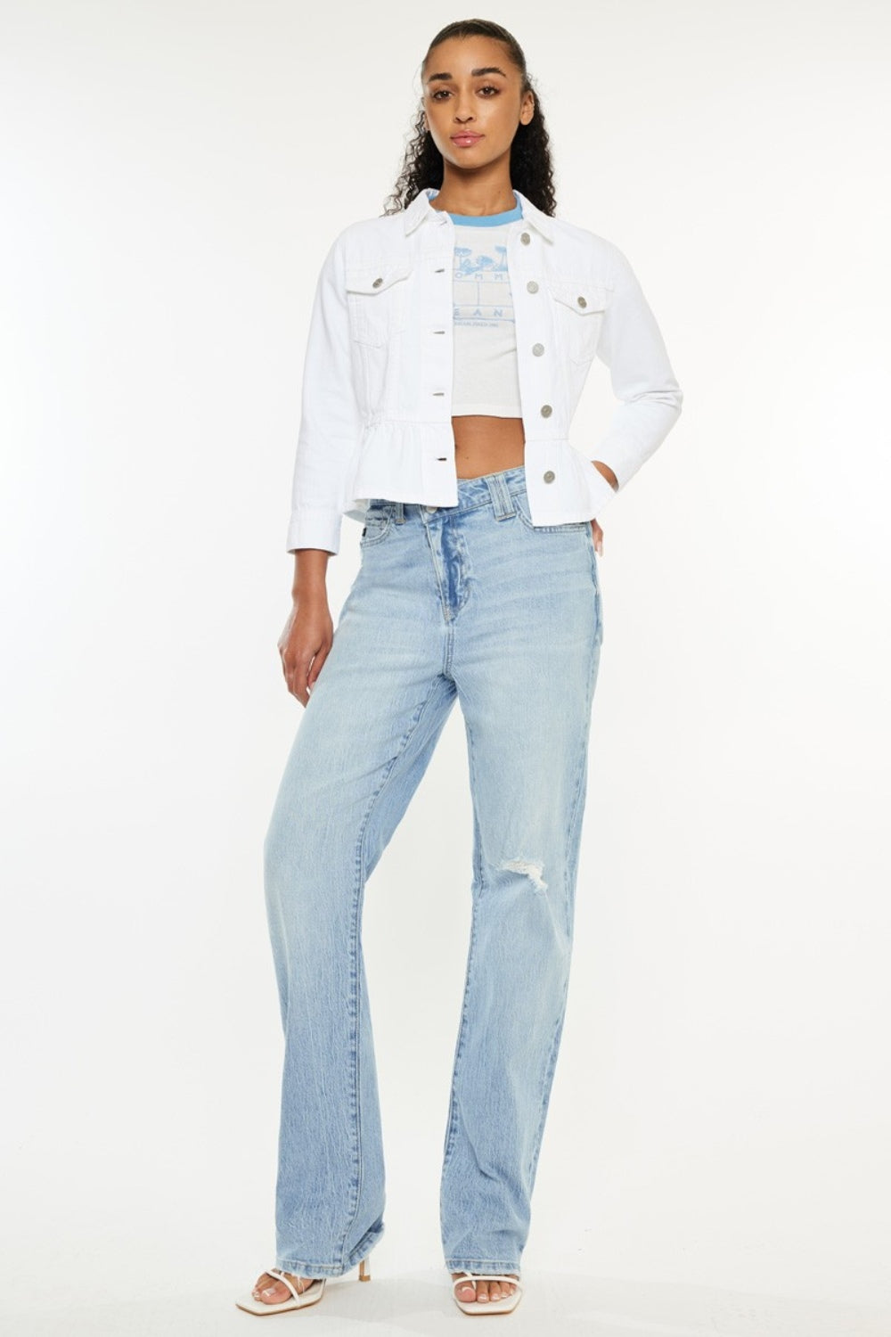 Kancan Distressed High Waist Straight Jeans