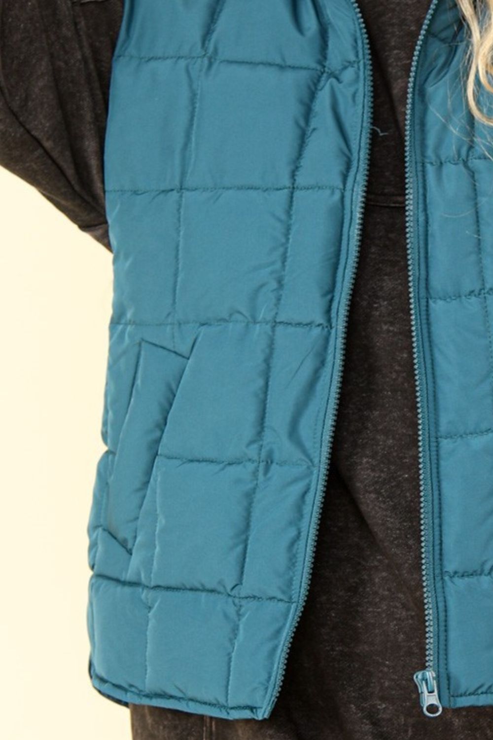 VERY J Zip Up Puffer Padded Warm Vest