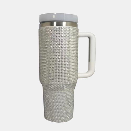 Rhinestone Stainless Steel Tumbler with Straw in 6 Color Choices