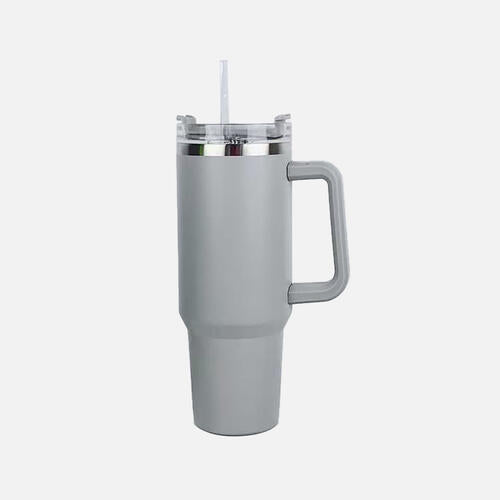 Stainless Steel Tumbler with Handle and Straw in 3 Color Choices