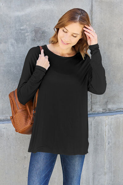 Basic Bae Full Size Round Neck Dropped Shoulder T-Shirt