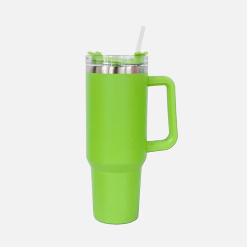 Stainless Steel Tumbler with Handle and Straw in 3 Color Choices