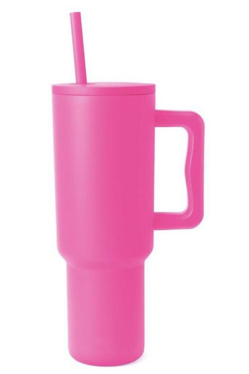 Monochromatic Stainless Steel Tumbler w/Matching Straw - 11 colors